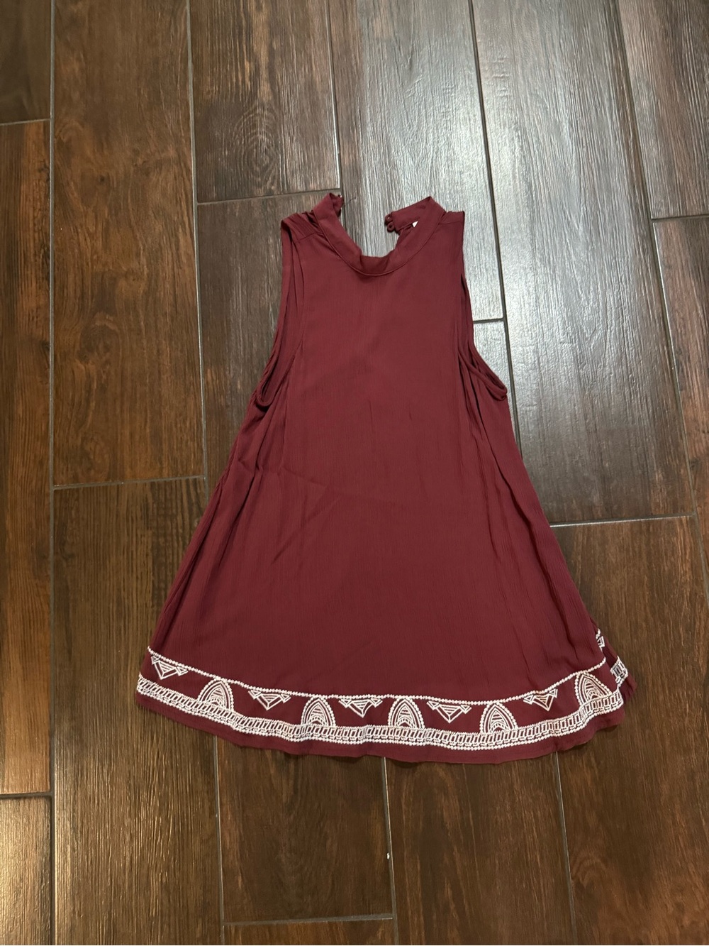 Mossimo Supply Co. Sleeveless Maroon Mini Dress with White Trim